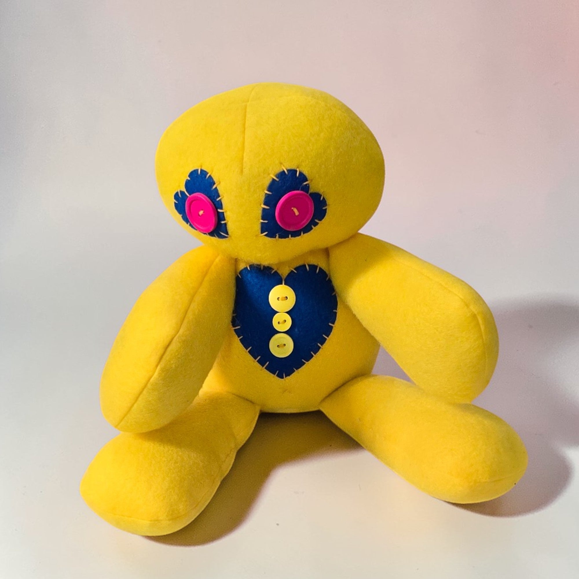 handmade gothic plush doll with button eyes