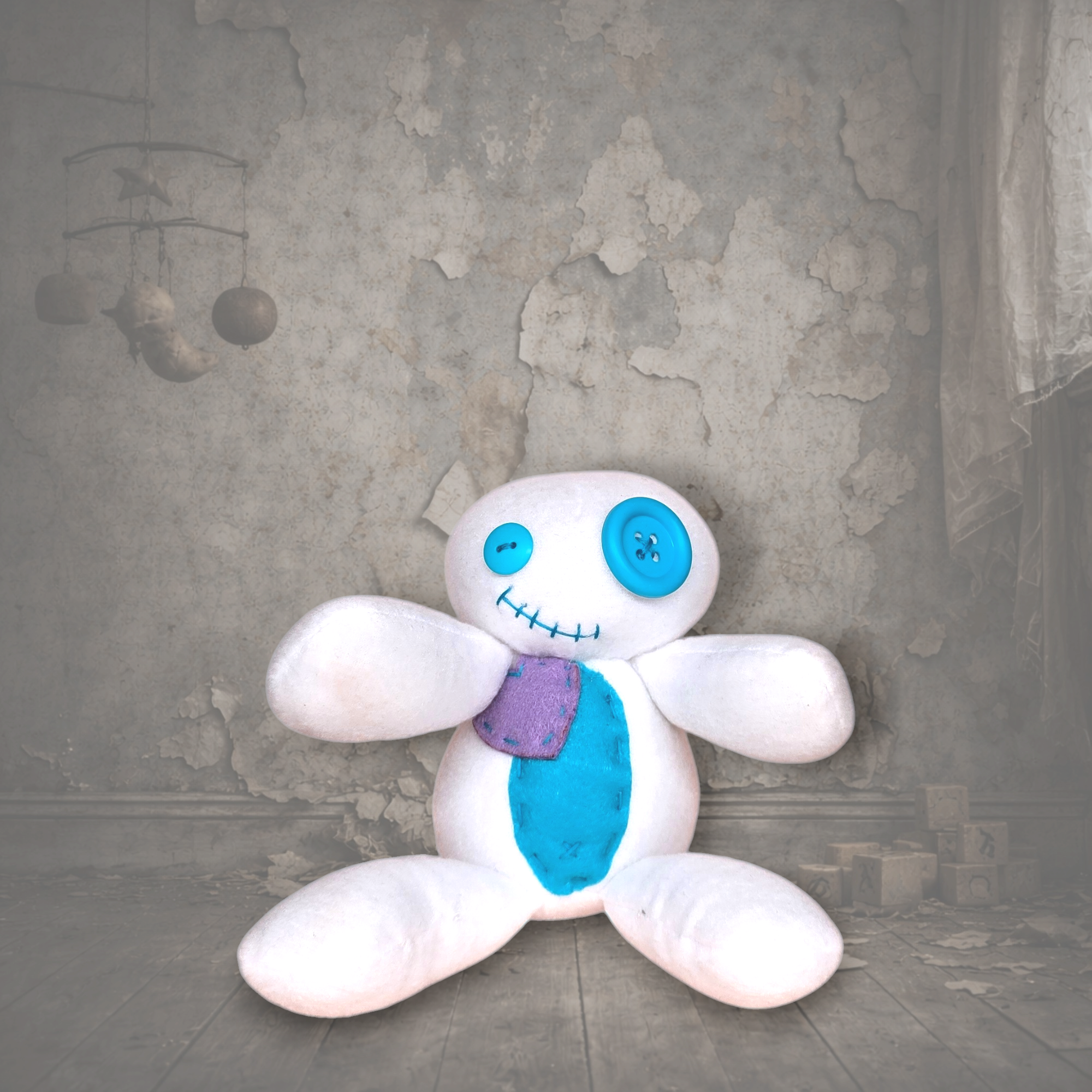 Handmade Creepy Gothic Plush Doll | Orphan Asylum Gothling Intake # 1216