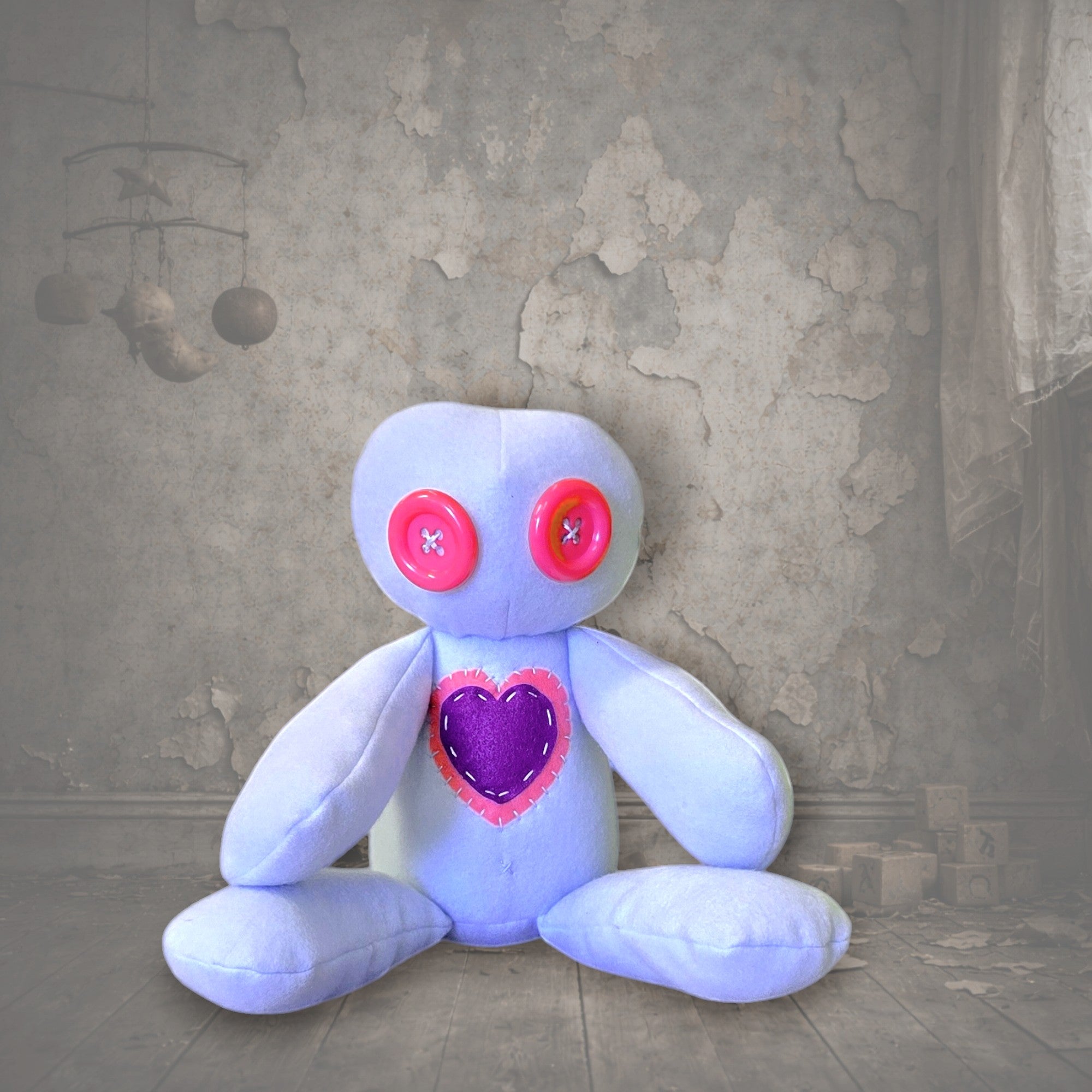 Handmade Creepy Gothic Plush Doll | Orphan Asylum Gothling Intake # 1221