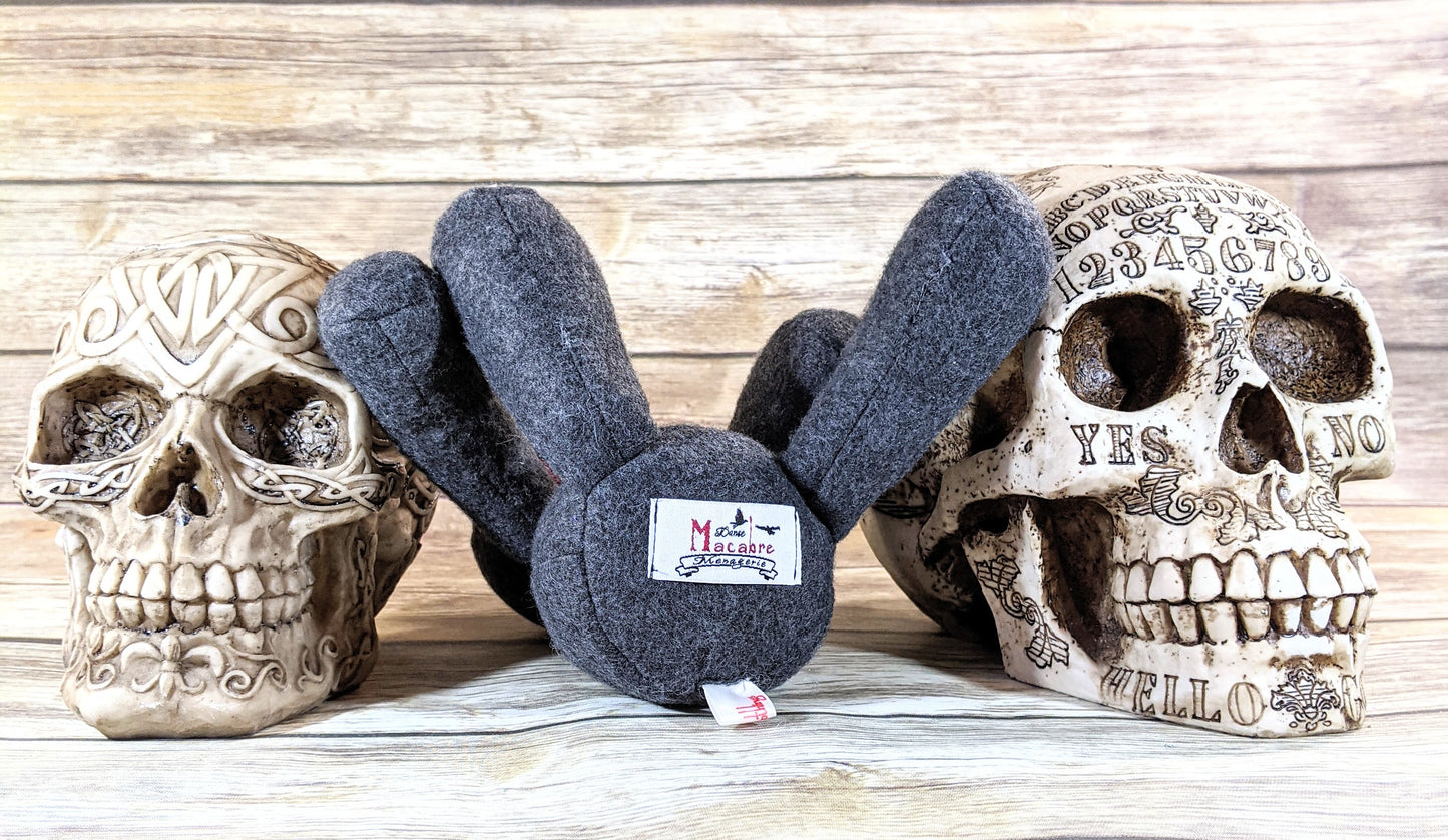 Mini Creepy Gray and Red Voodoo Kawaii Plush Doll