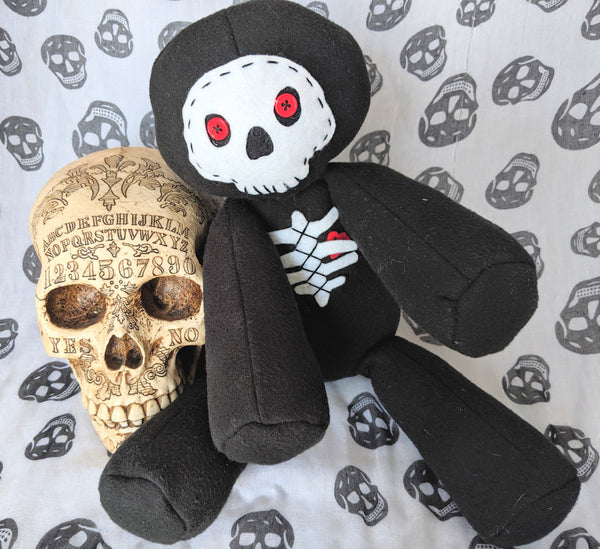 Voodoo Skeleton Plush Doll Creepy Cute Stuffed Animal Horror Gothic