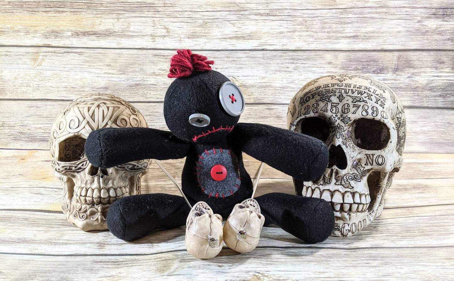 Little Black and Red Voodoo Plush Kawaii Doll