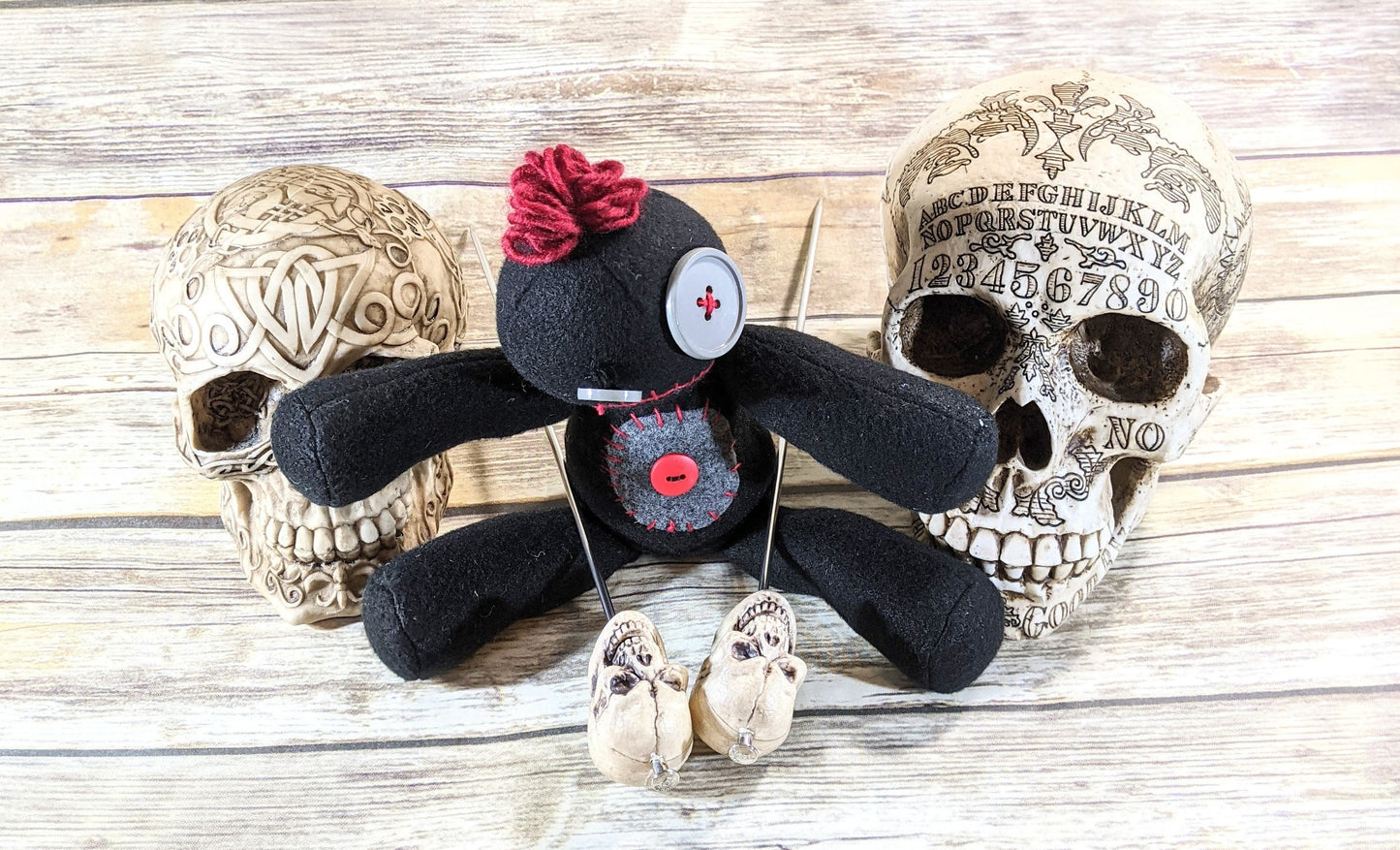 Little Black and Red Voodoo Plush Kawaii Doll