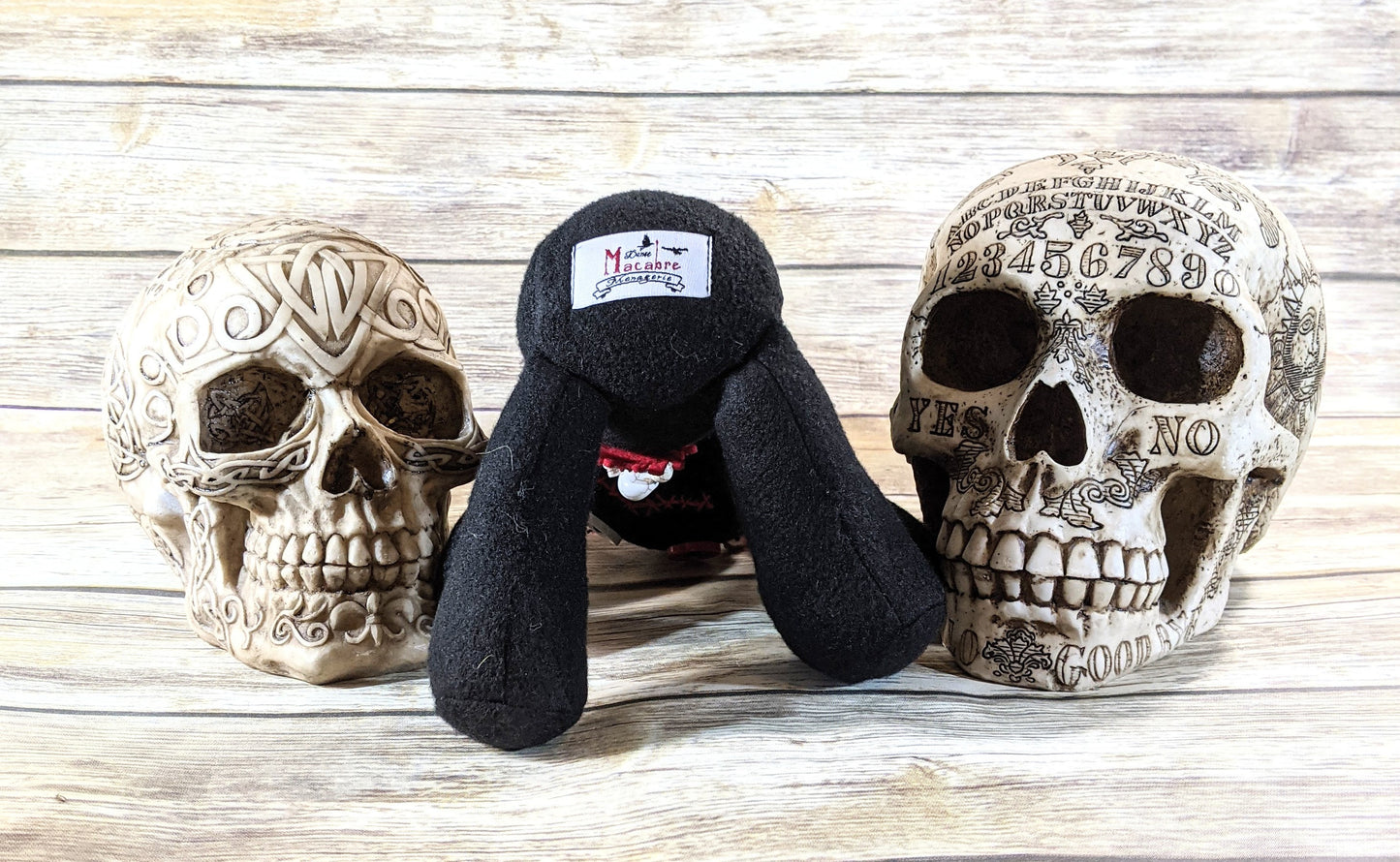 Little Black and Red Voodoo Skulls Plush Doll Creepy Cute Kawaii Stuffed Animal