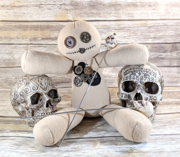 Creepy Cute Voodoo Steampunk Gears Plush Doll