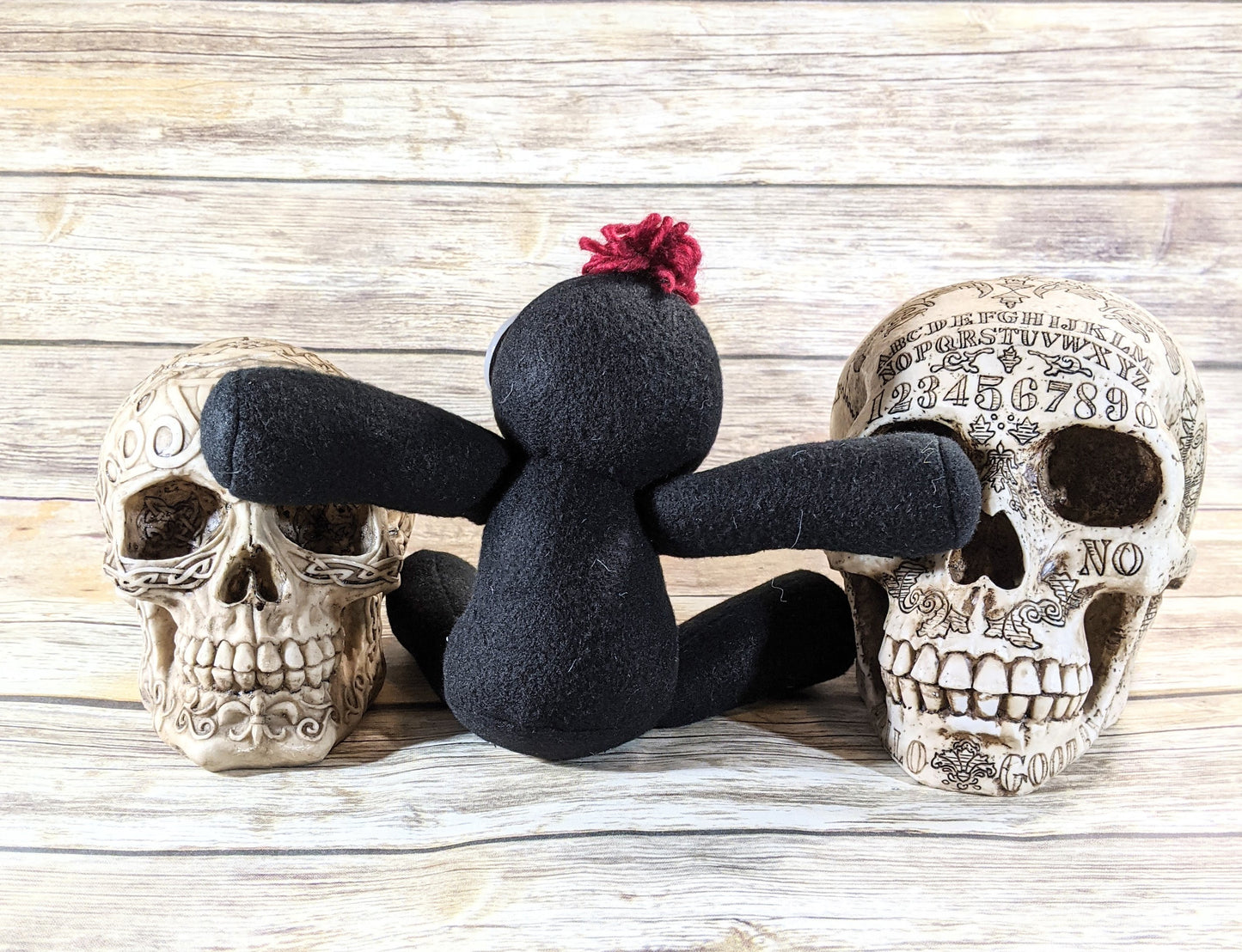 Little Black and Red Voodoo Plush Kawaii Doll