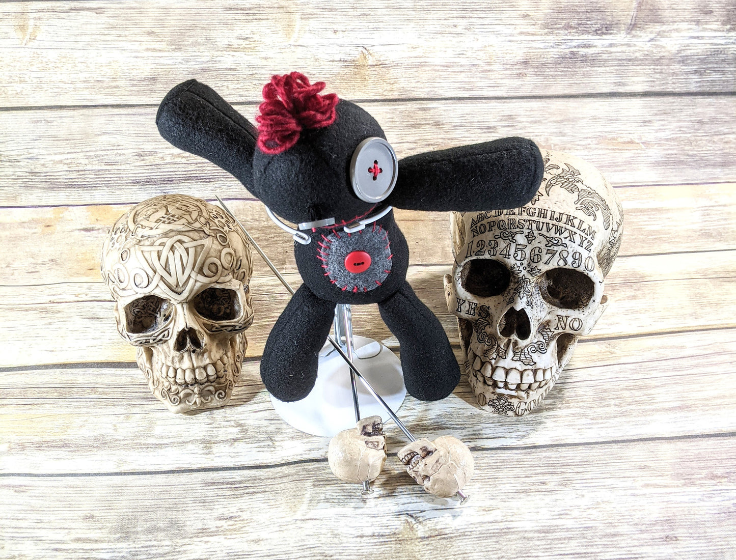 Little Black and Red Voodoo Plush Kawaii Doll