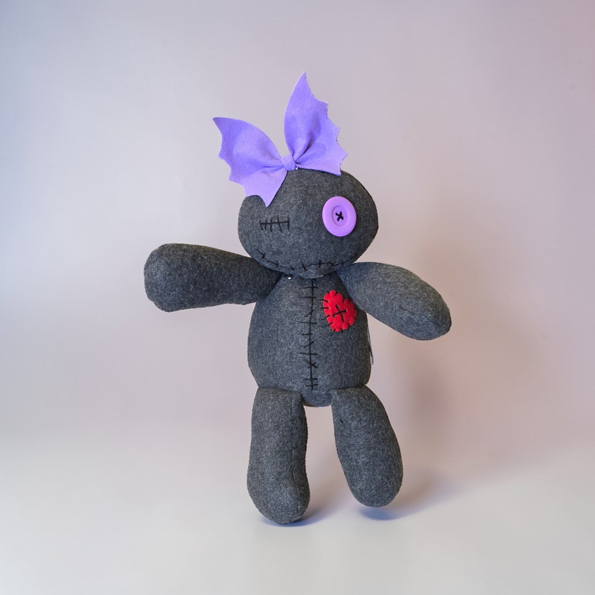 handmade gothic plush doll with button eyes