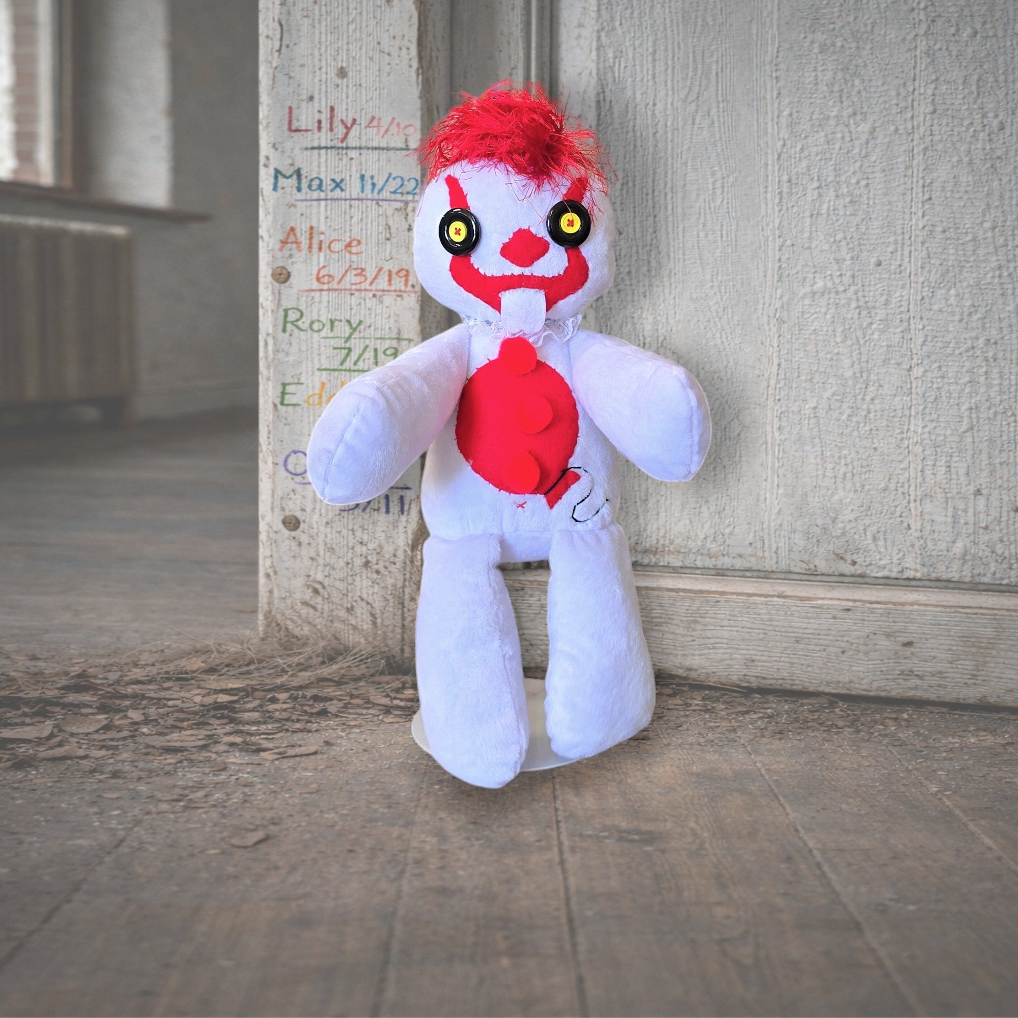 handmade gothic plush doll with button eyes
