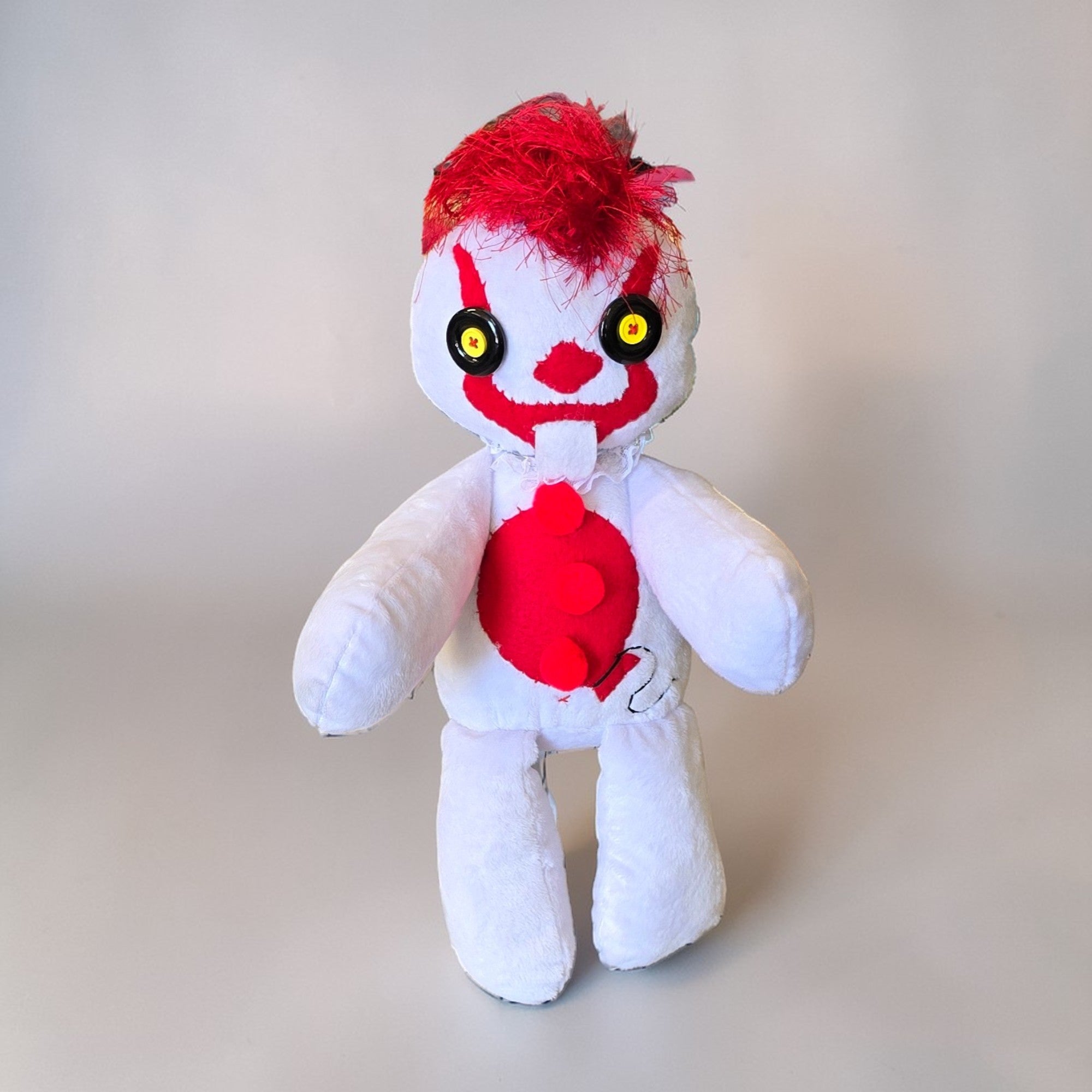 handmade gothic plush doll with button eyes