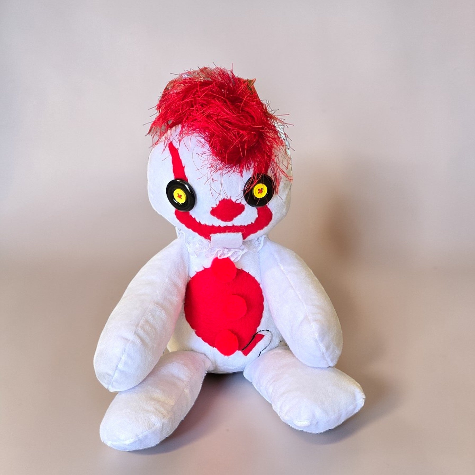 handmade gothic plush doll with button eyes