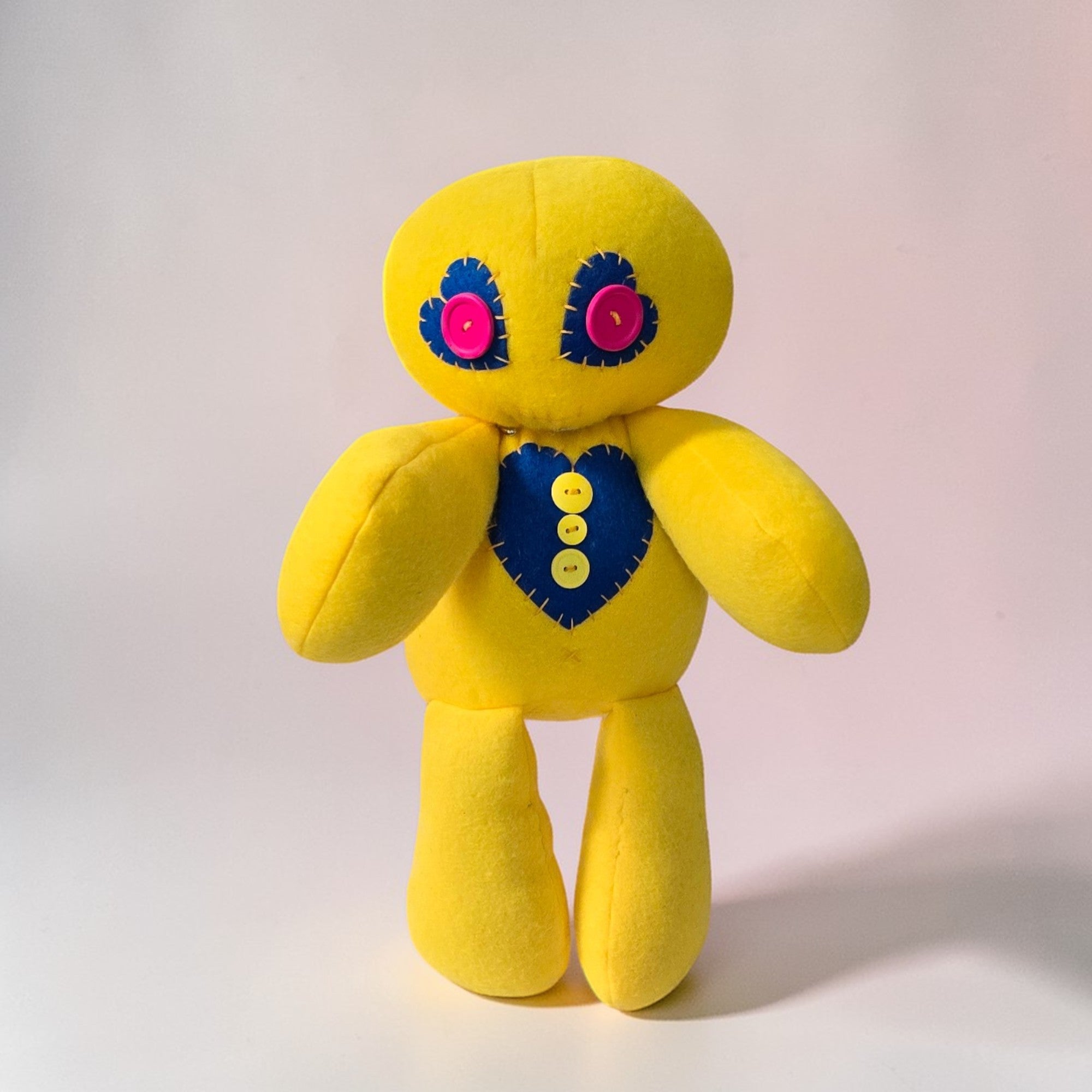 handmade gothic plush doll with button eyes