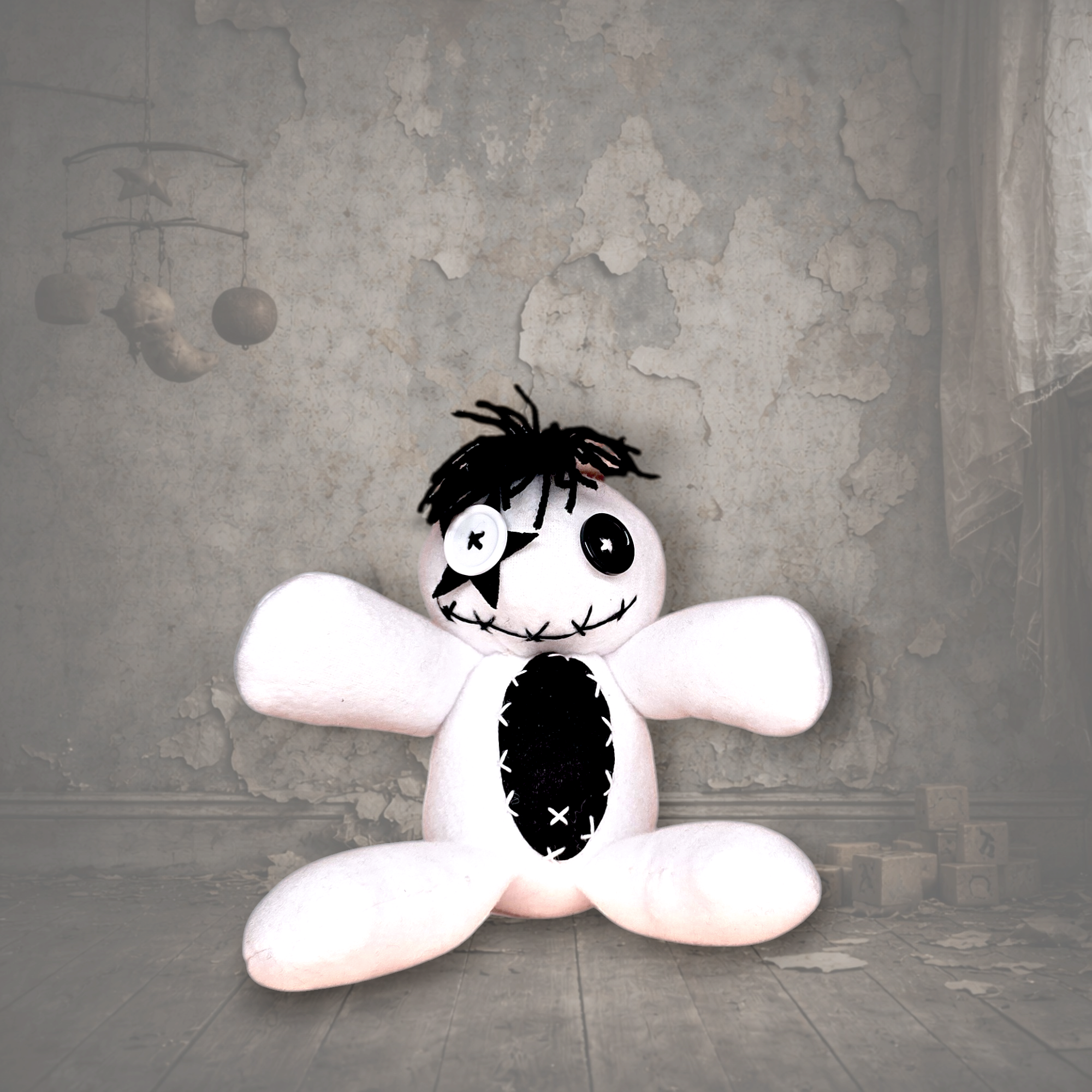 Handmade Creepy Gothic Plush Doll | Orphan Asylum Gothling Intake # 1102
