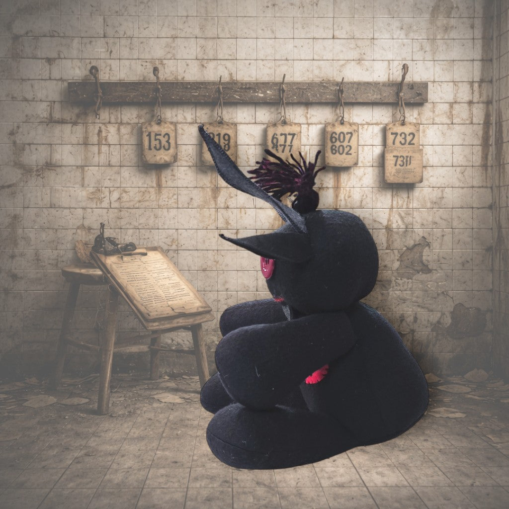 Handmade Creepy Gothic Plush Doll | Orphan Asylum Gothling Intake # 1127