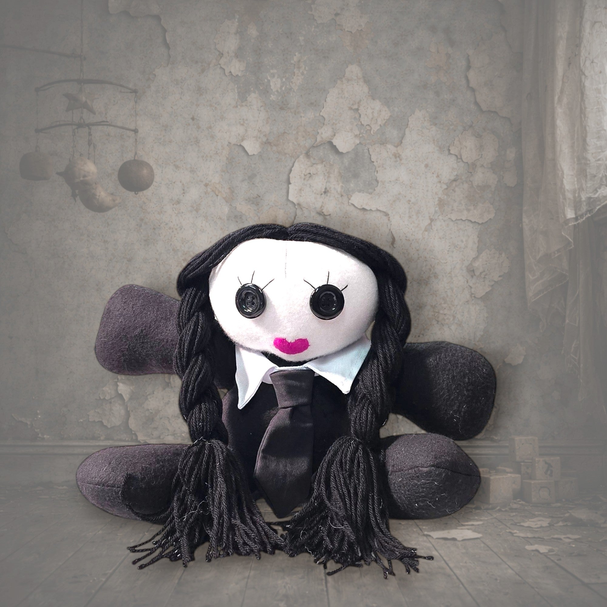 handmade gothic doll creepy plush gothling