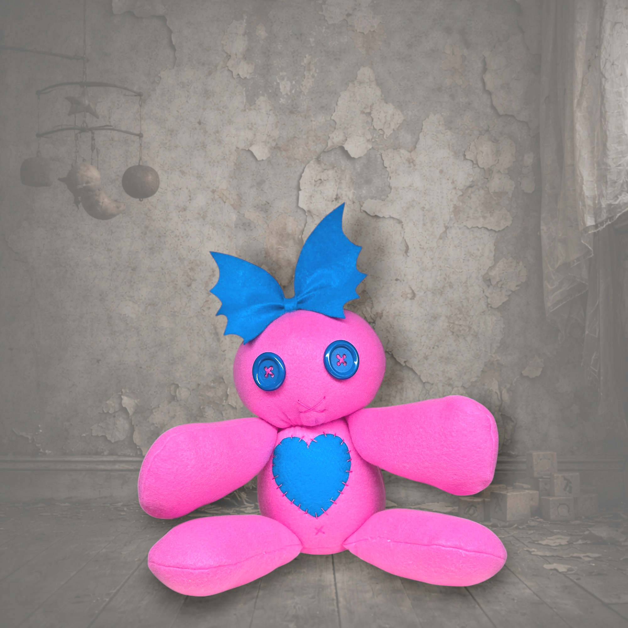Handmade Creepy Gothic Plush Doll | Orphan Asylum Gothling Intake # 1180
