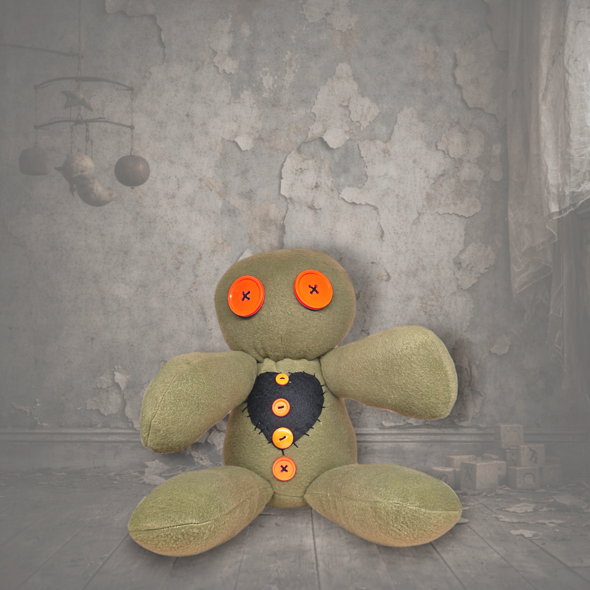 Handmade Creepy Gothic Plush Doll | Orphan Asylum Gothling Intake # 1237