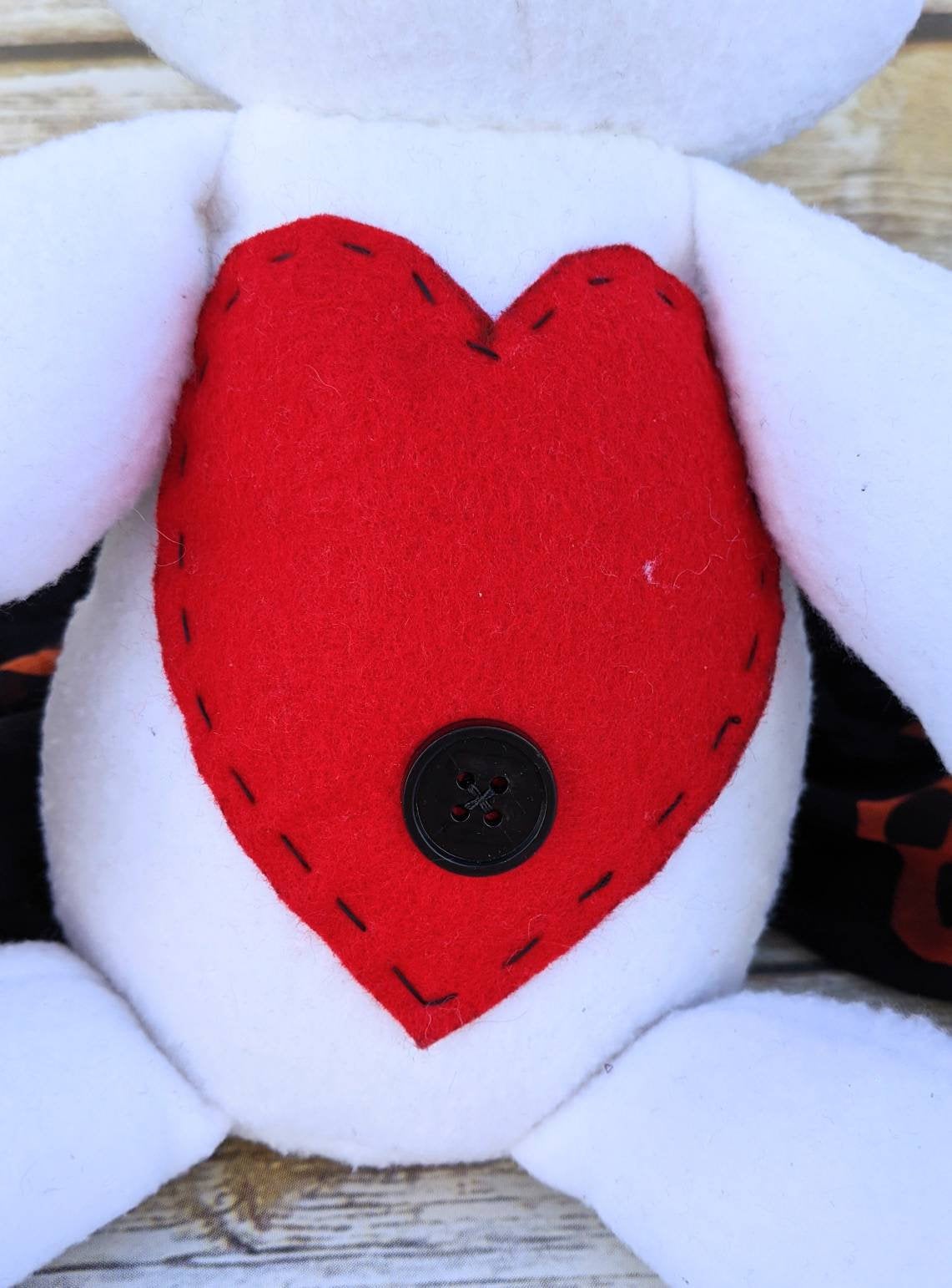 White and Red Kawaii Creepy Cute Stuffed Voodoo Plush Doll