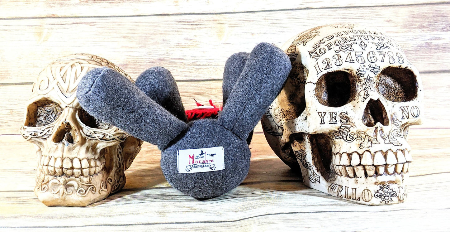 Little Gray and Red Voodoo Plush Doll Creepy Cute Kawaii Stuffed Poppet